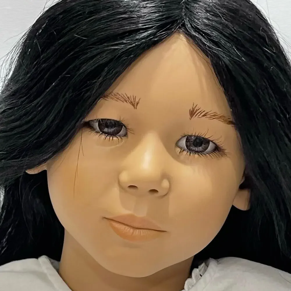 Vintage Annette Himstedt Signed German USA Vinyl Doll Lifelike Asian Michiko‎